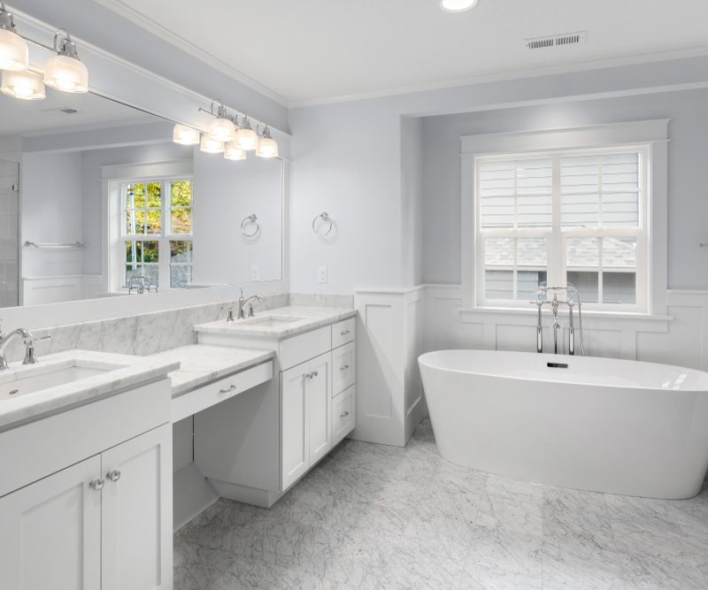 A picture of a newly remodeled bathroom by Bathcrest