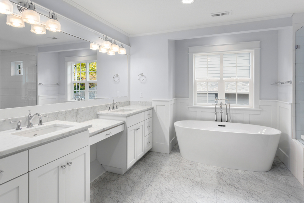 A picture of a newly remodeled bathroom by Bathcrest